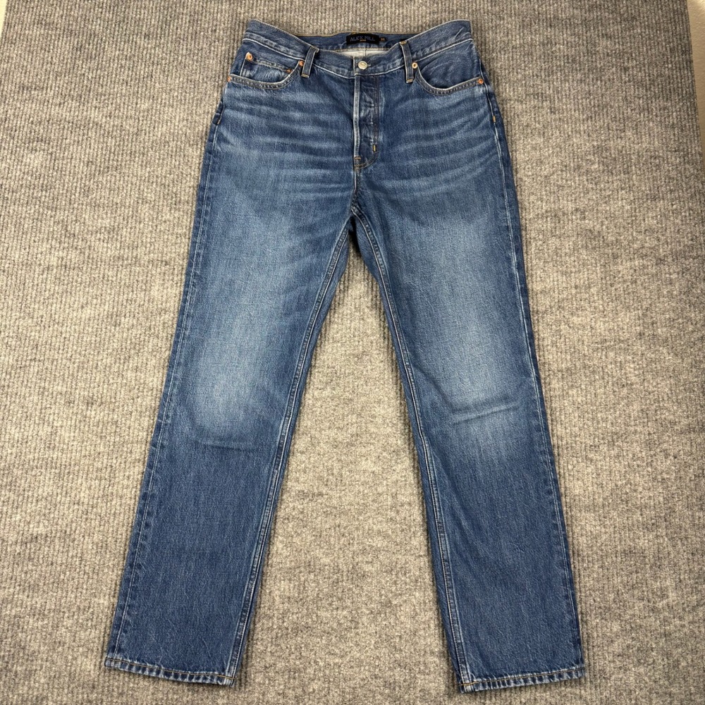 Alex Mill Jeans Womens 30 Blue Straight Leg Button Fly Made In USA Denim